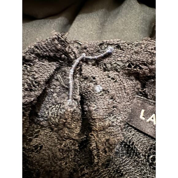 LANE BRYANT Blouse Top sz30/32 Sheer Black Lace Long Sleeve 2Button Keyhole Back - Picture 8 of 14